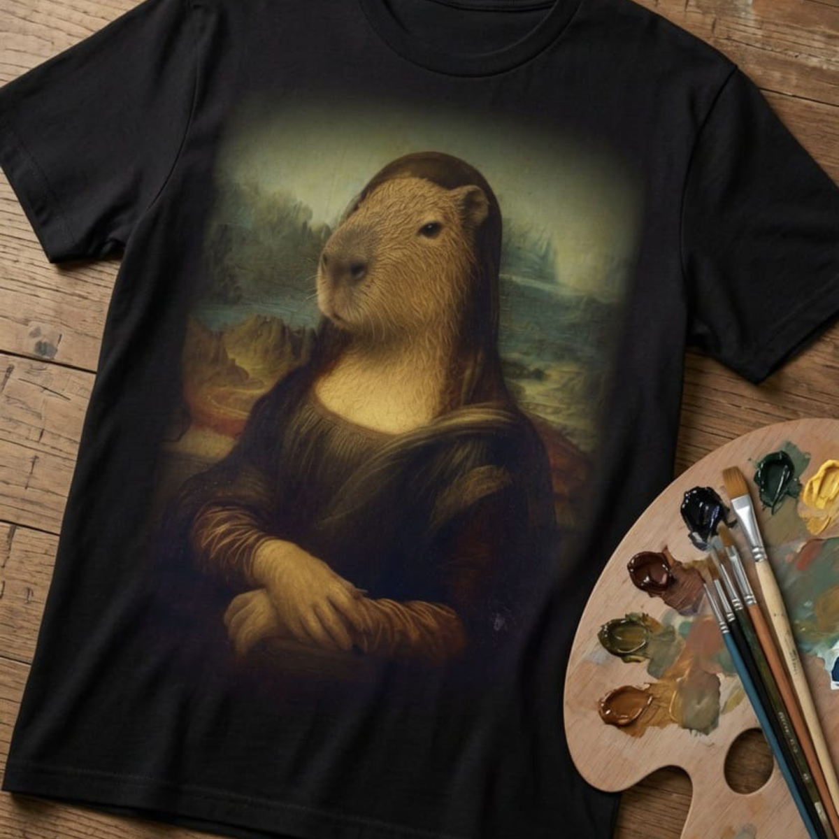 Capybara Art Graphic T-Shirt -1