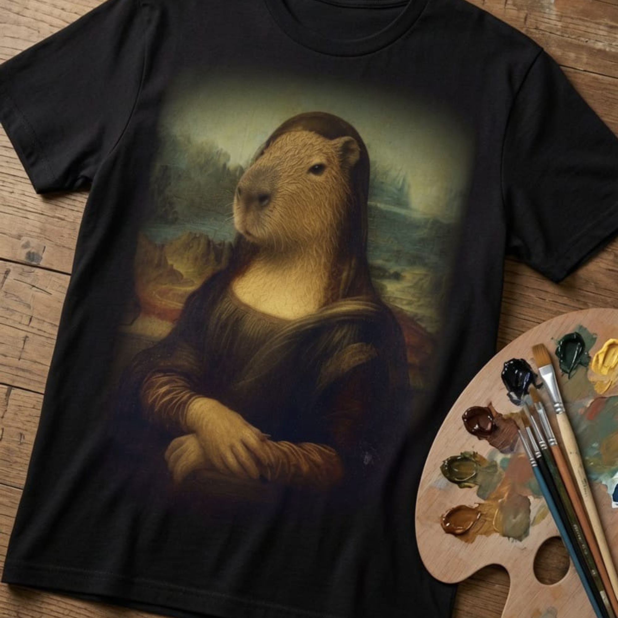 Capybara Art Graphic T-Shirt -1