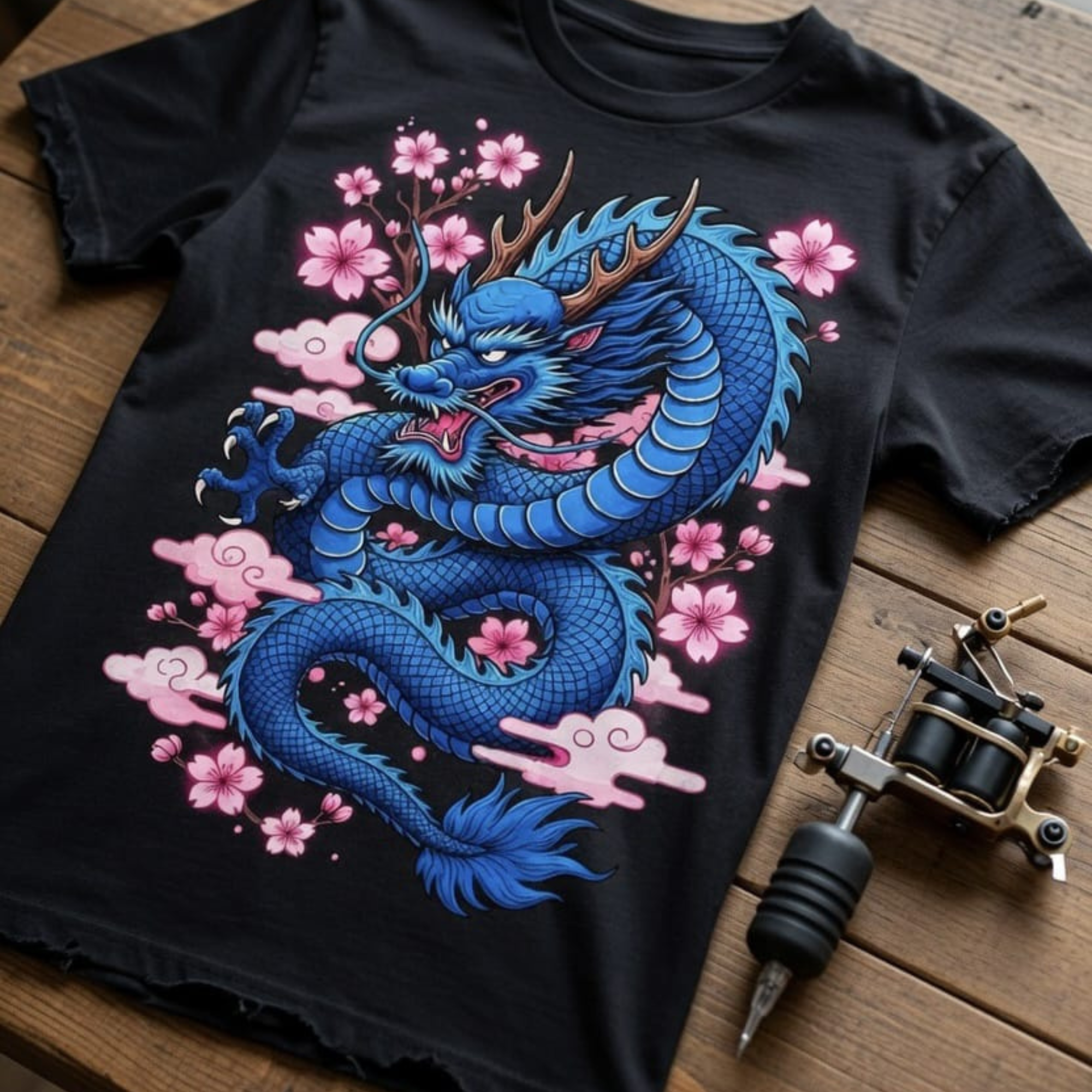 Japanese Tattoo Art Dragon T-Shirt -2
