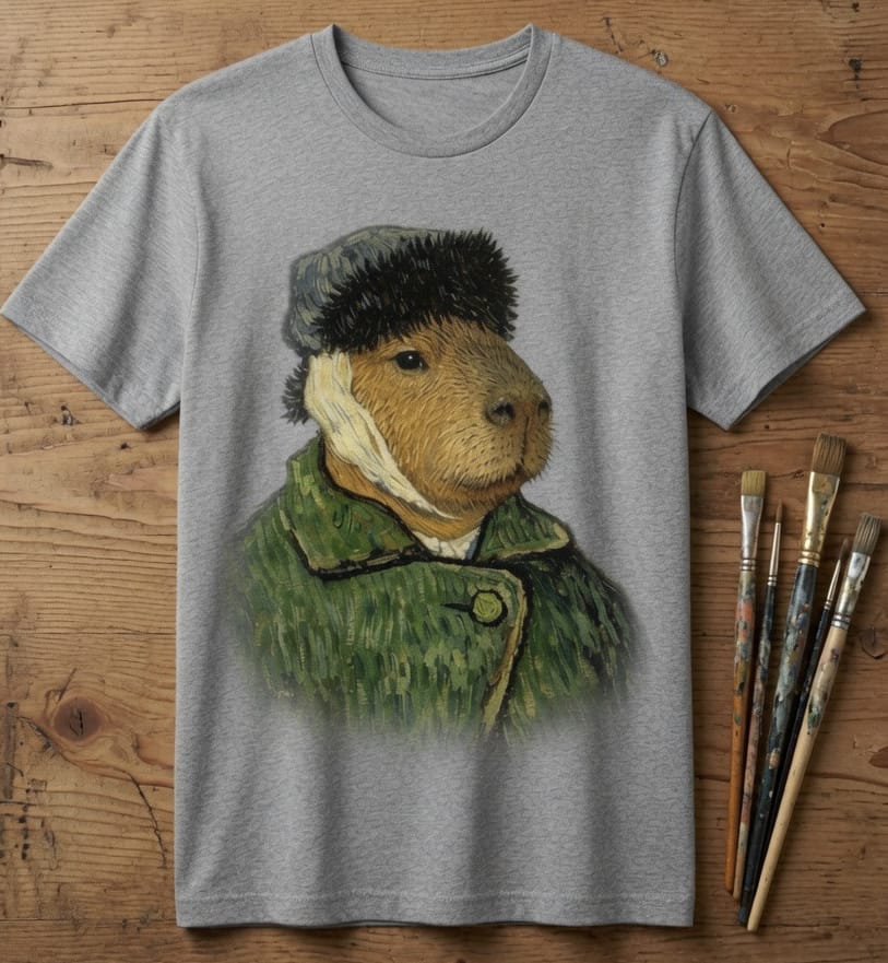 Capybara Art Graphic T-Shirt -3