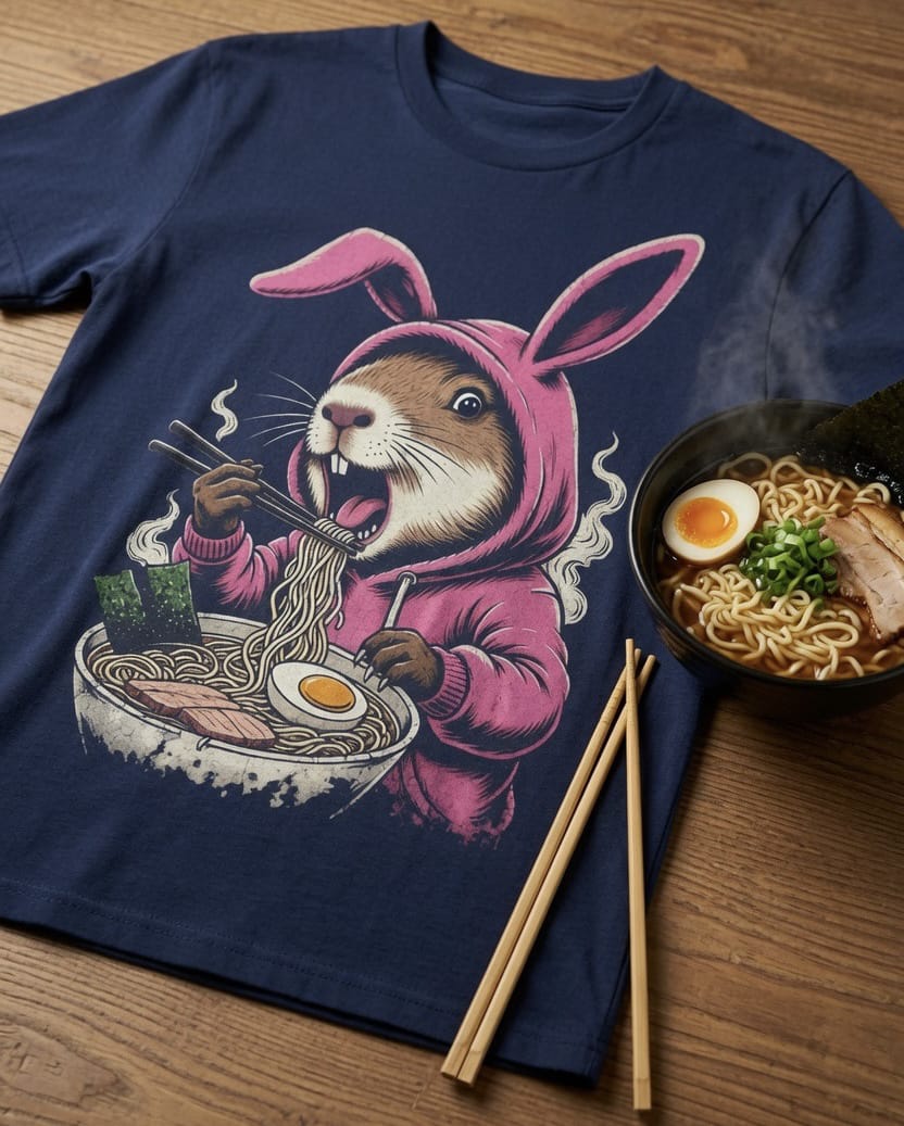 Capybara Ramen Graphic T-Shirt -3