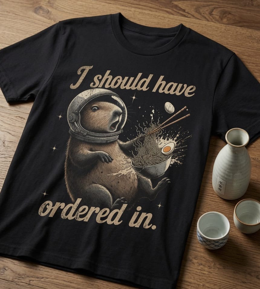 Capybara Ramen Graphic T-Shirt -2